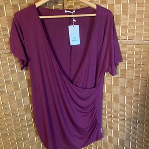 Women’s short sleeves wrap shirt